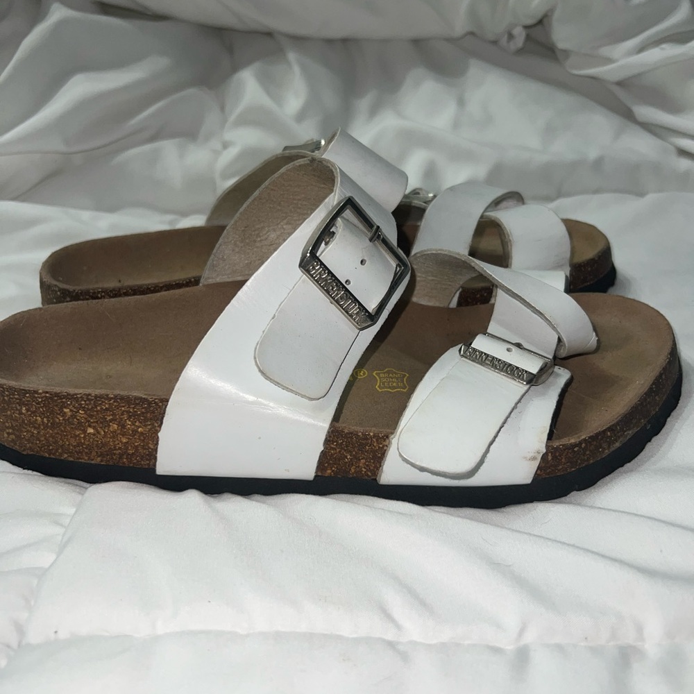 Birkenstock White Leather Sandals